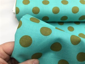 Patchwork stof - Tula Pink's i prikket i sennepsgrøn / mint